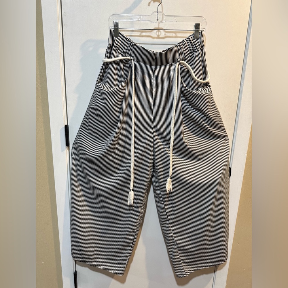 Zara Black and White Striped Joggers